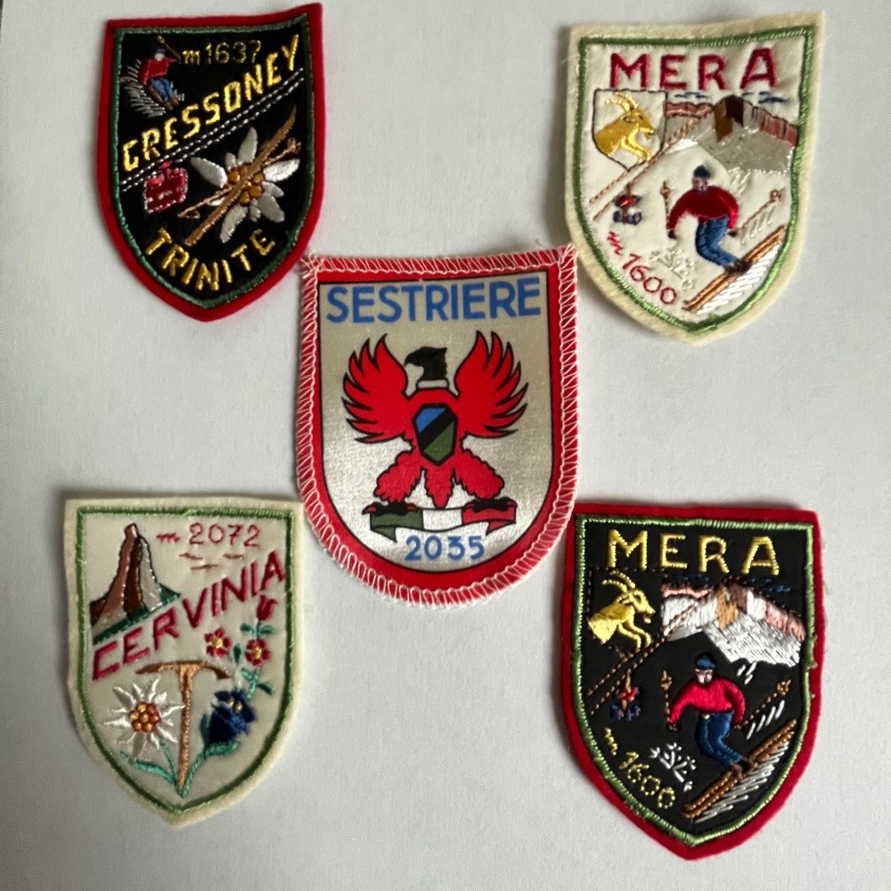 Vintage Italian Ski Resort Badges